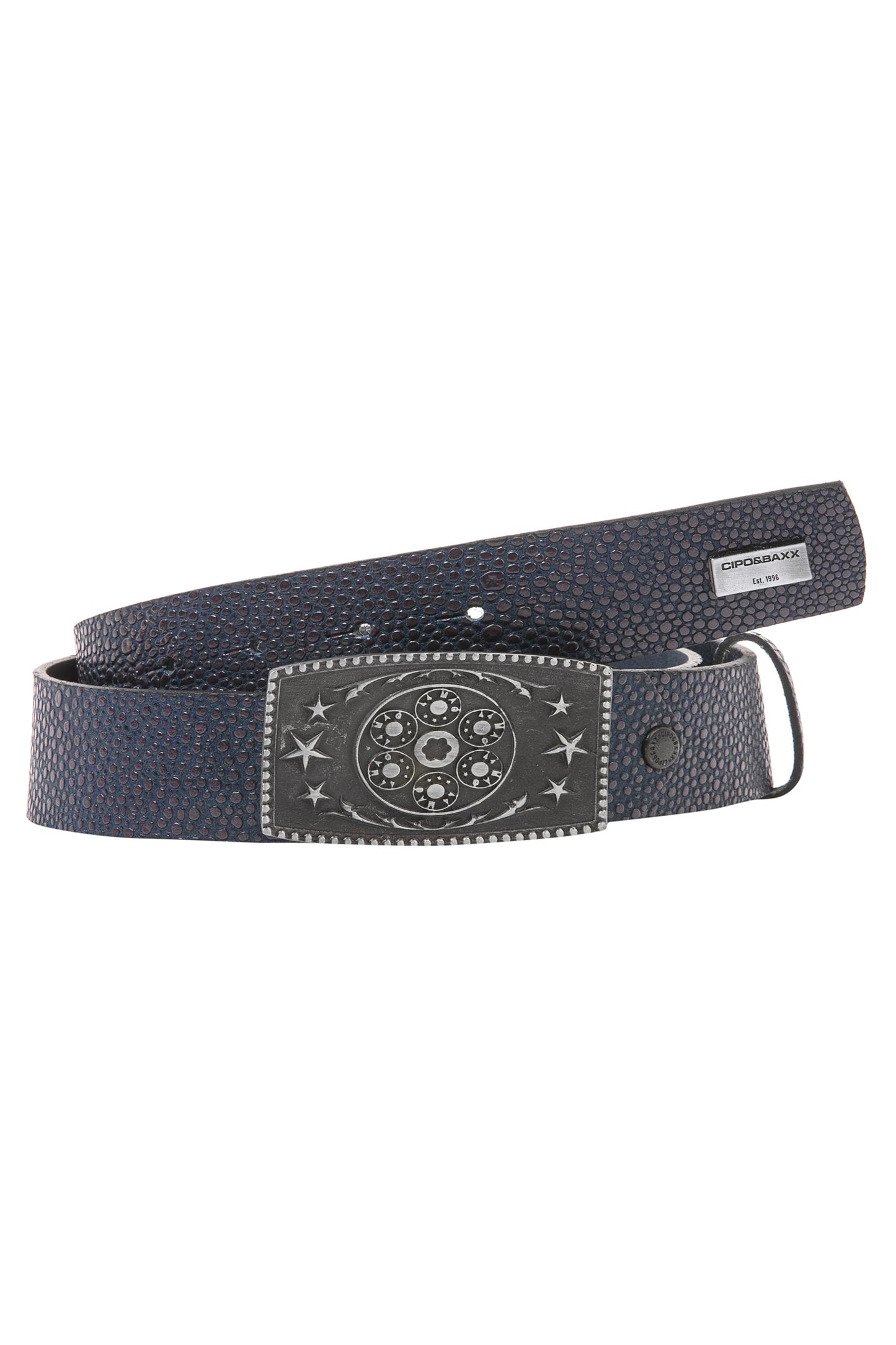 Cipo &amp; Baxx Men's Leather Belt CG100 White 