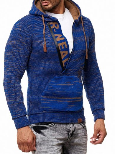 Rusty Neal men's knitted sweater hooded sweatshirt sax