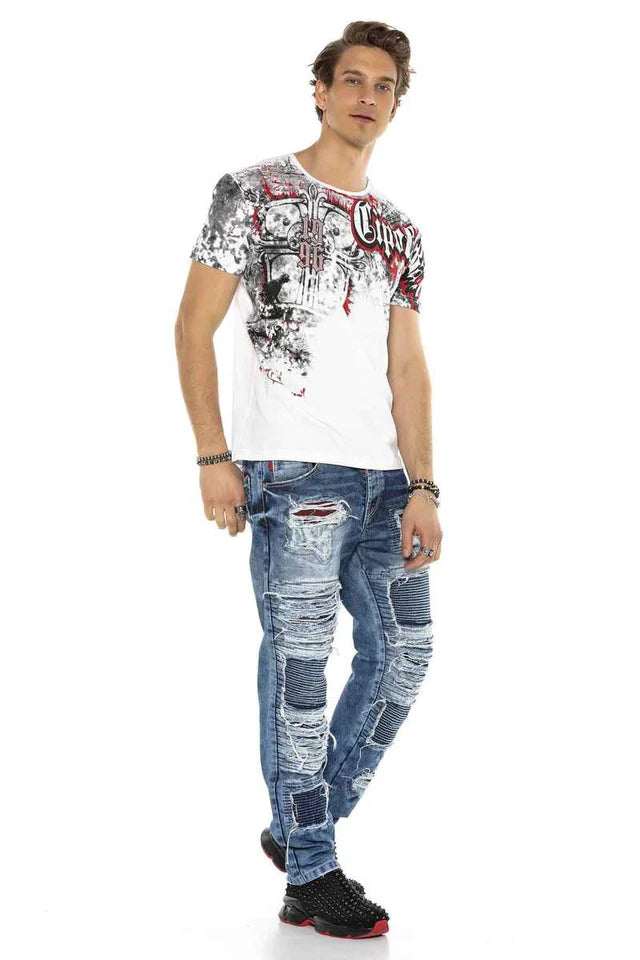 Cipo &amp; Baxx VALETA Men's Jeans CARGO Denim CD602