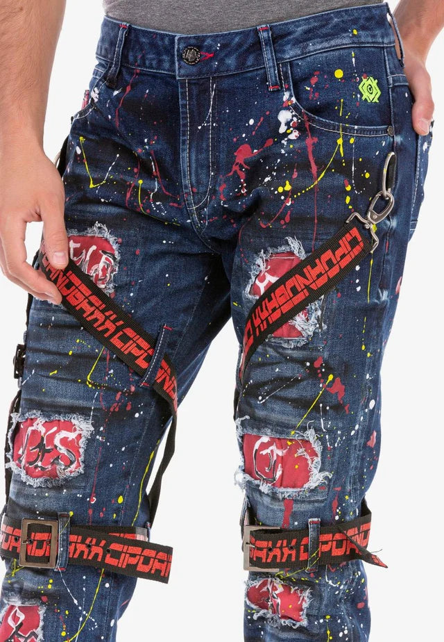 Cipo &amp; Baxx CHAINS Men's Jeans Denim CD716