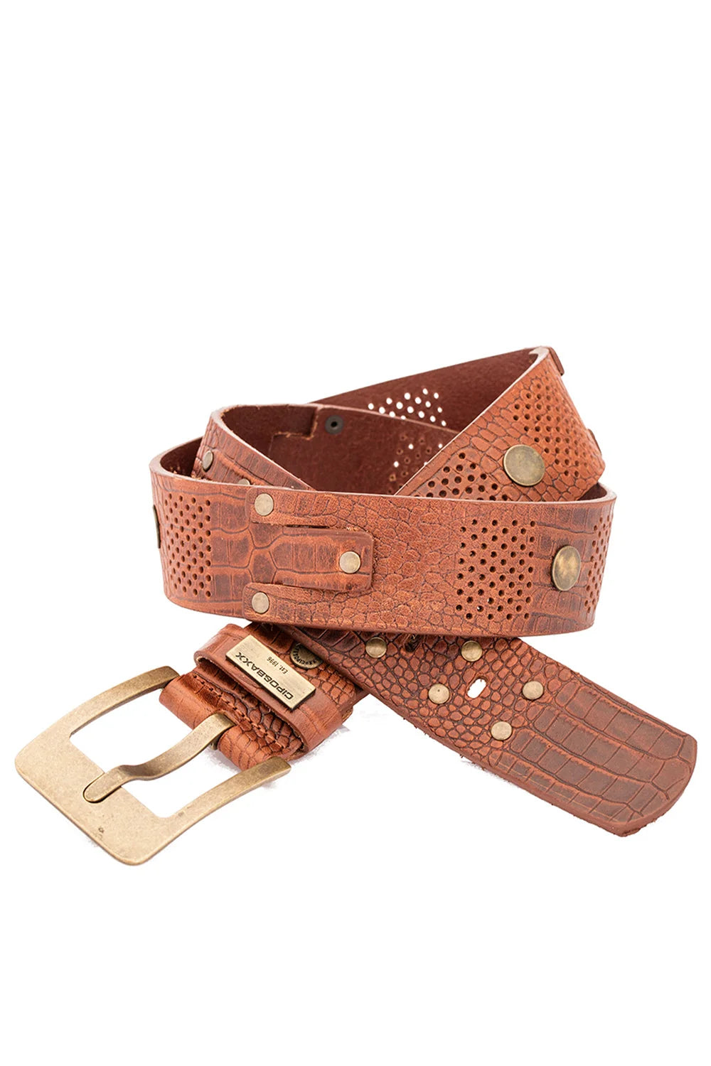 Cipo &amp; Baxx Men's Leather Belt CG162 Brown 