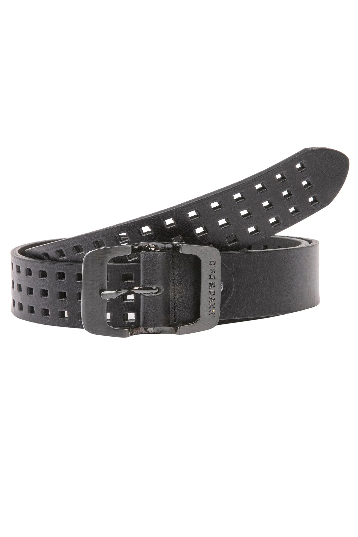 Cipo &amp; Baxx Men's Leather Belt CG162 Black 