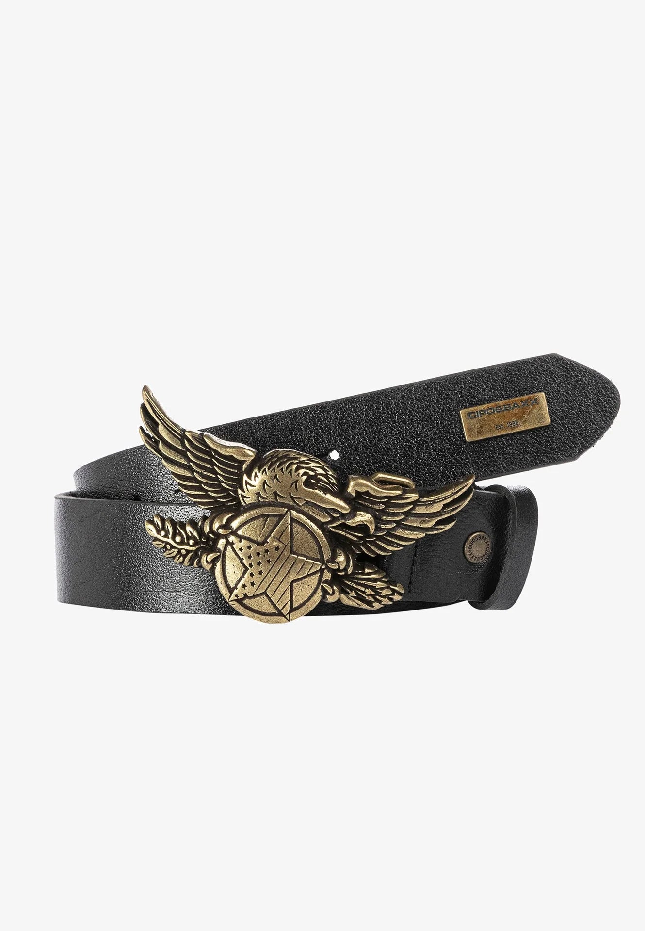 Cipo &amp; Baxx Men's Leather Belt CG184 Black 