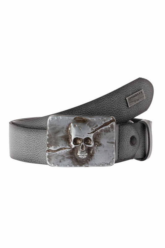 Cipo &amp; Baxx Men's Leather Belt CG170 Grey 