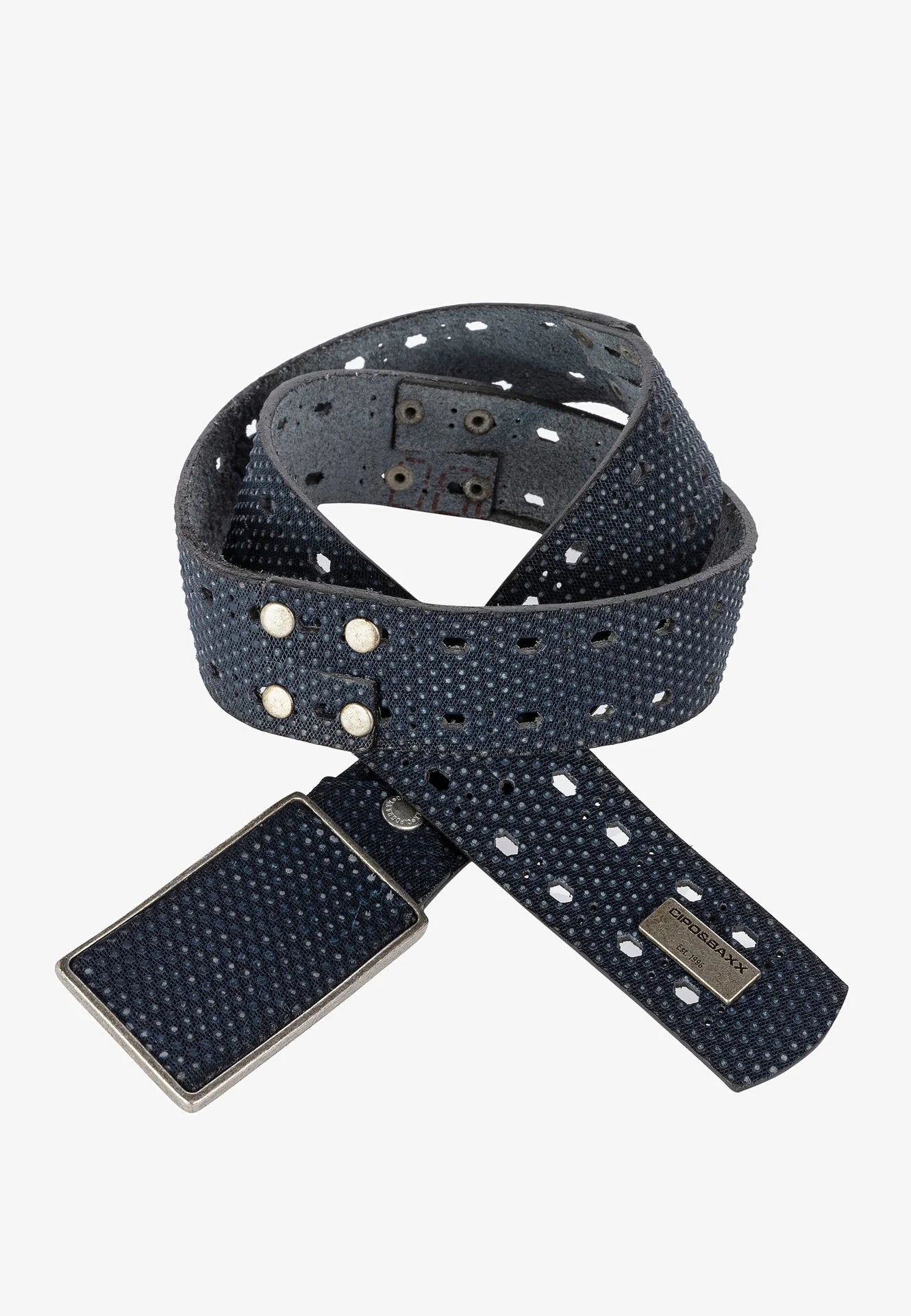 Cipo &amp; Baxx Men's Leather Belt CG174 Black 