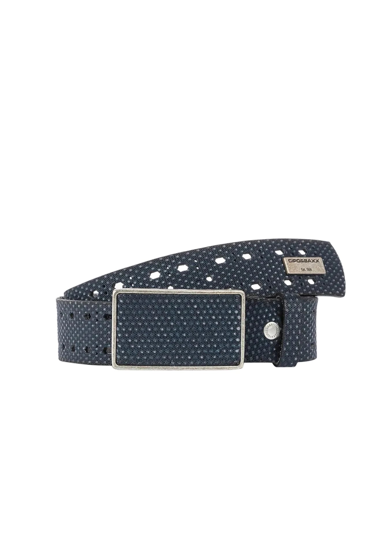 Cipo &amp; Baxx Men's Leather Belt CG174 Black 