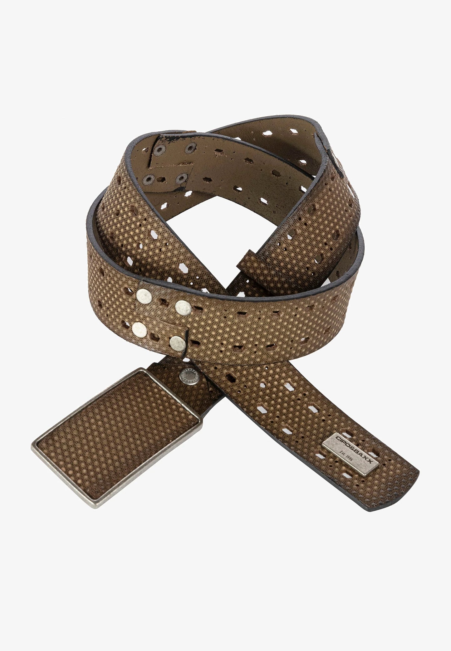 Cipo &amp; Baxx Men's Leather Belt CG174 Black 