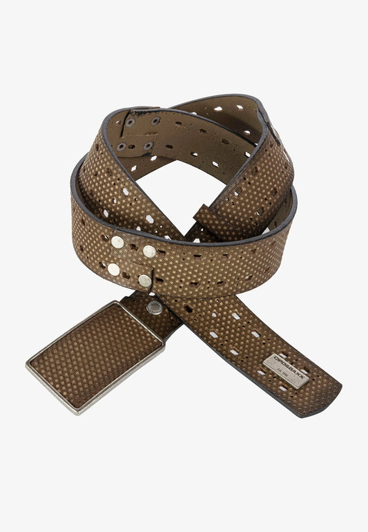 Cipo & Baxx Herren Leder Gürtel CG174 khaki
