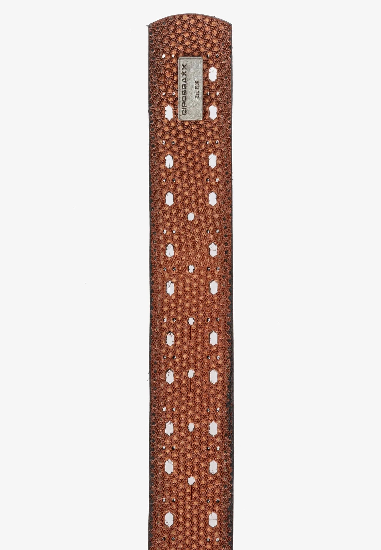 Cipo & Baxx Herren Leder Nietengürtel CG174 Tabakbraun