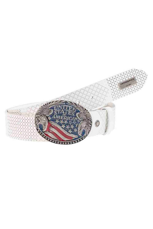 Cipo &amp; Baxx Men's Leather Belt USA CG197 White 