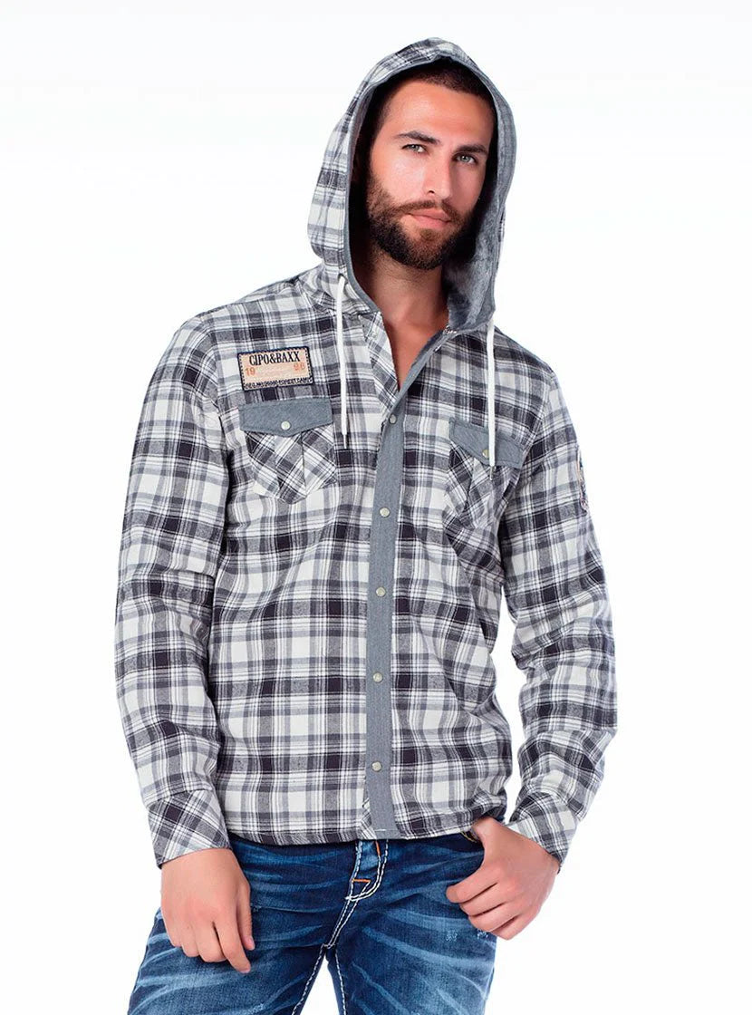Cipo &amp; Baxx HAMBURG men's hooded shirt CH128