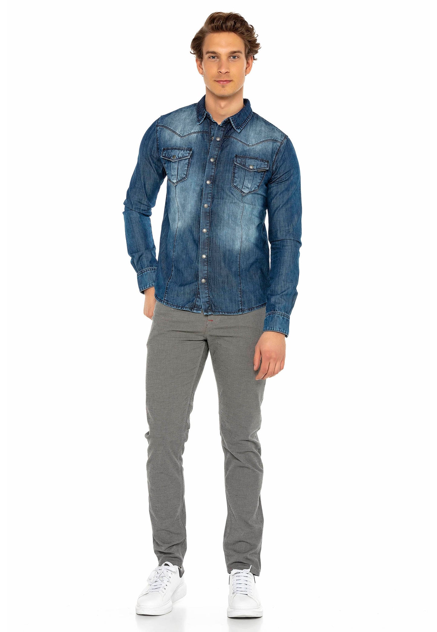 Cipo &amp; Baxx JOE men's denim shirt CH165