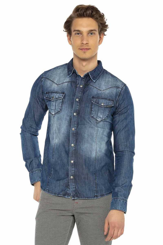 Cipo &amp; Baxx JOE men's denim shirt CH165