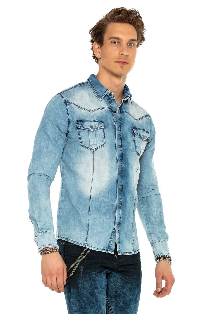 Cipo & Baxx SAMUEL Herren Jeanshemd CH165