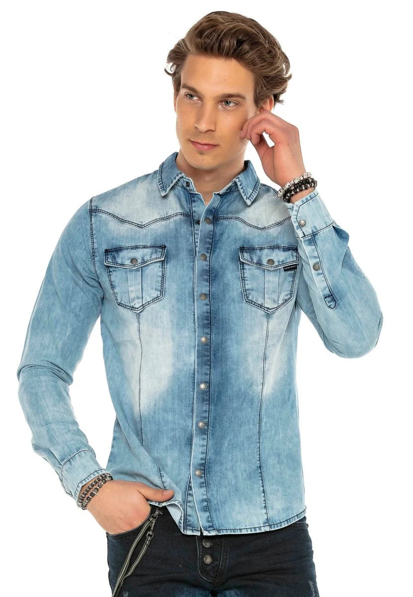 Cipo & Baxx SAMUEL Herren Jeanshemd CH165