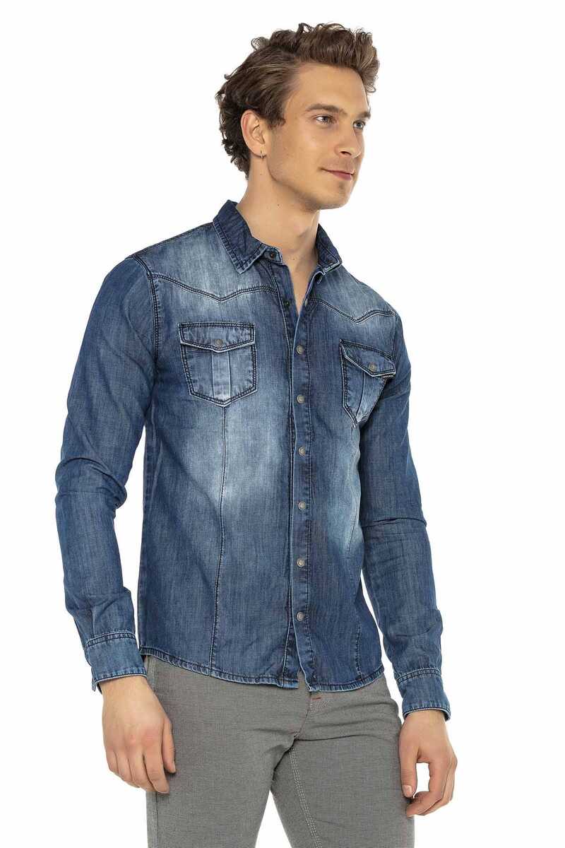 Cipo &amp; Baxx JOE men's denim shirt CH165