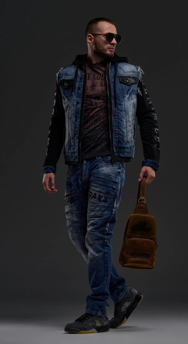 Cipo &amp; Baxx IOWA Men's Jeans Jacket Vest Denim Hoodie CJ154