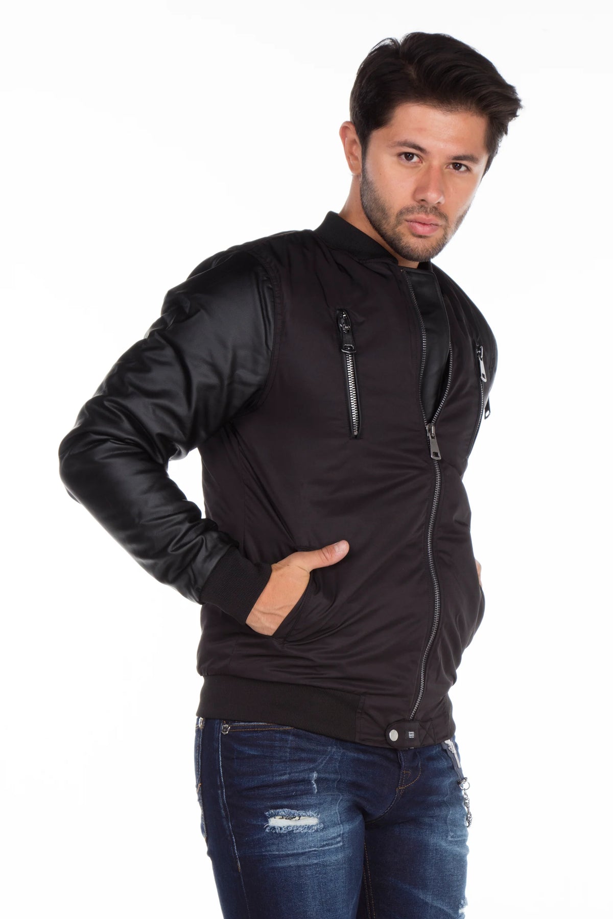 Cipo & Baxx NAGANO Herren BomberJacke Bestickt  CJ175