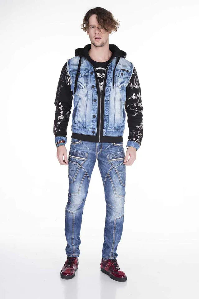 Cipo & Baxx SILVERKEY Herren Jeans Jacke Weste Denim CJ181