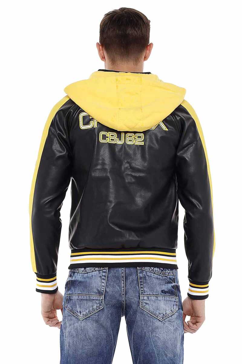 Cipo & Baxx JAMESON Herren Leder Jacke Hoodie CJ237