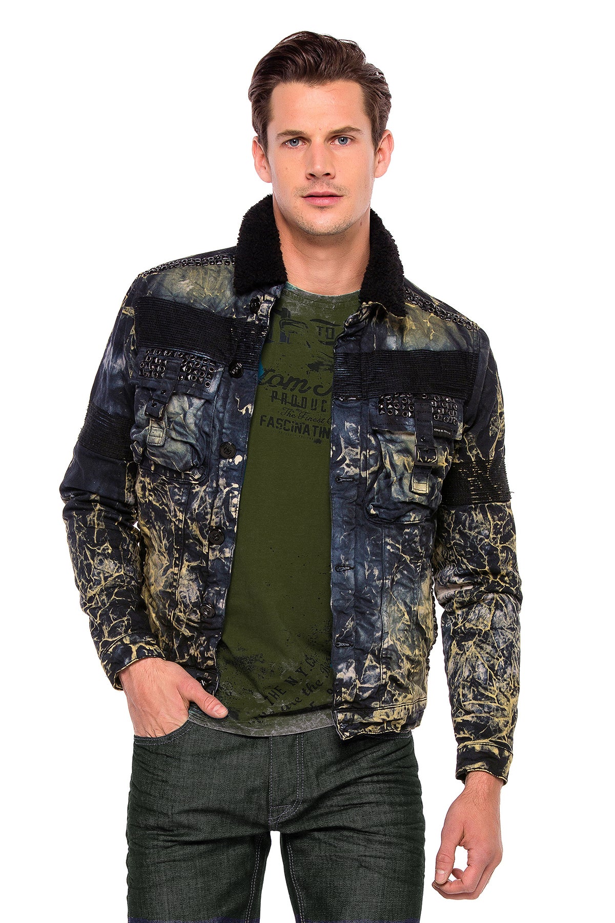 Cipo & Baxx EVERETT Herren Jeans Jacke Denim CJ245