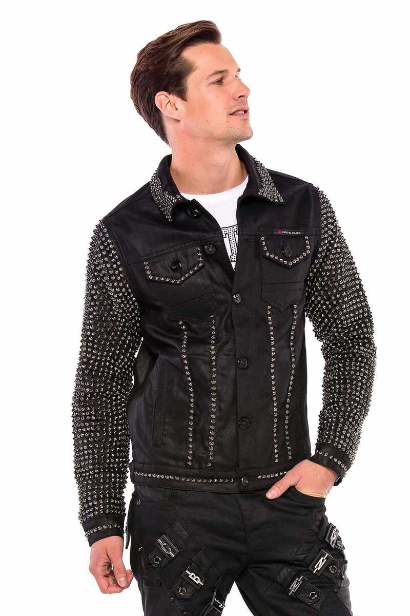 Cipo &amp; Baxx JERMAINE Men's Biker Leather Jacket CJ249