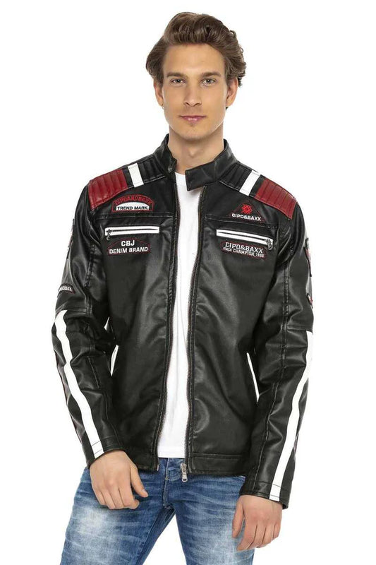 Cipo &amp; Baxx TROPI Men's Biker Leather Jacket CJ256