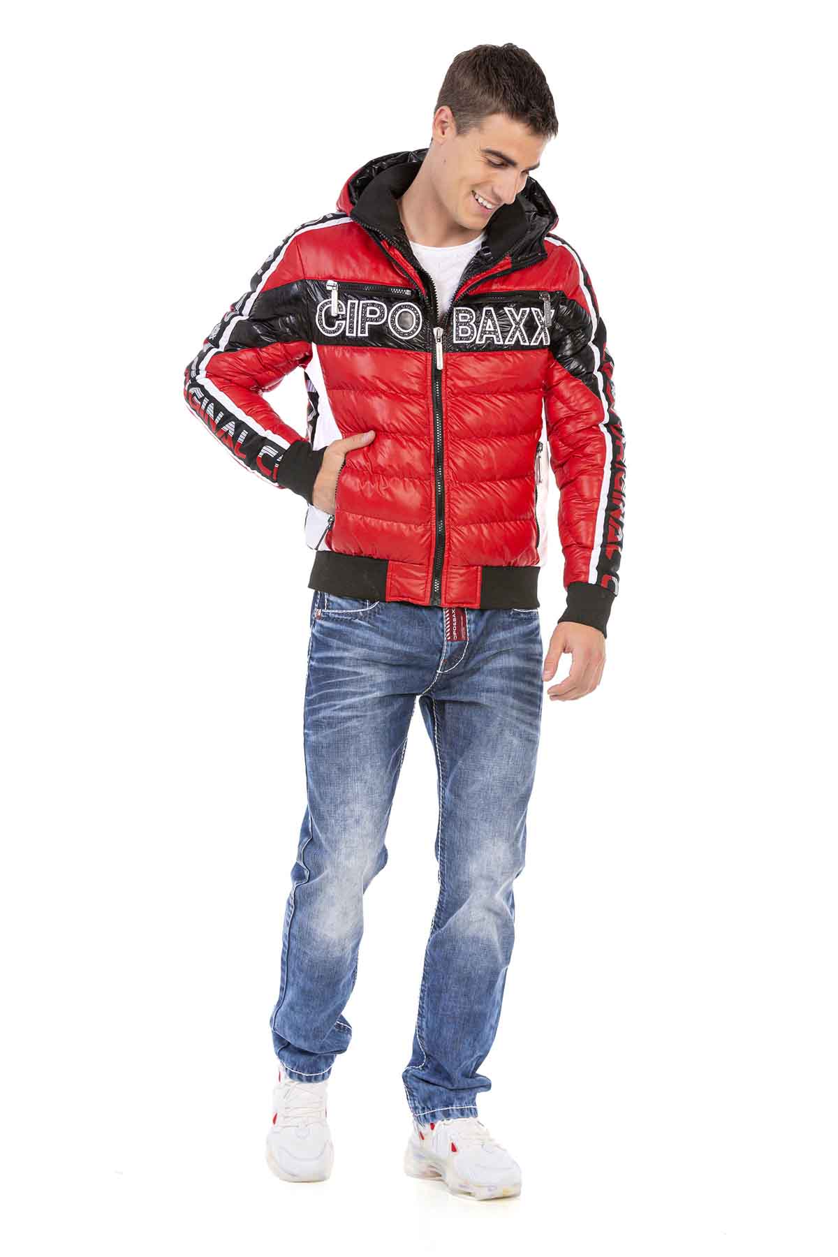 Cipo & Baxx AARON Herren Bomberjacke CJ268 rot