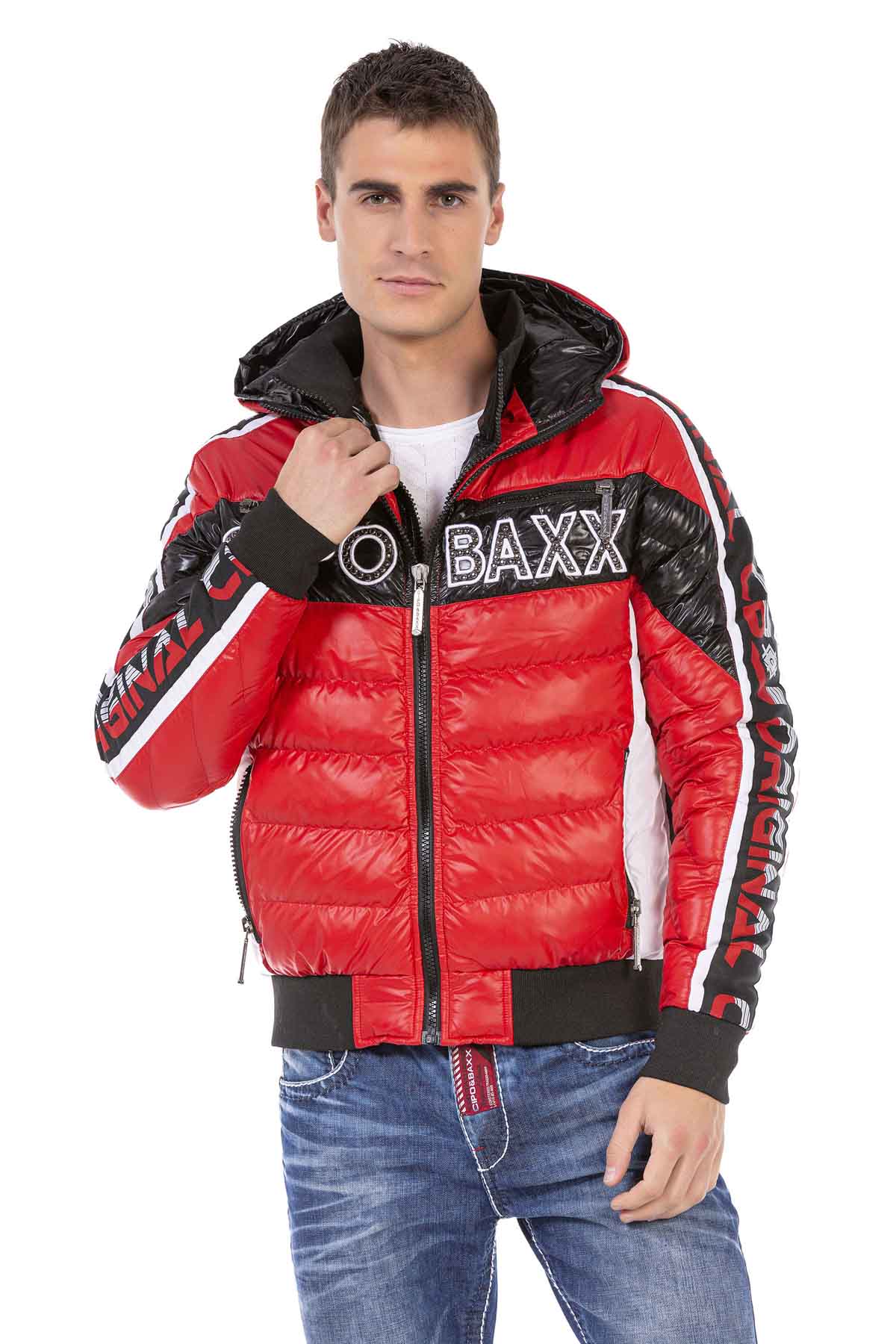Cipo & Baxx AARON Herren Bomberjacke CJ268 rot