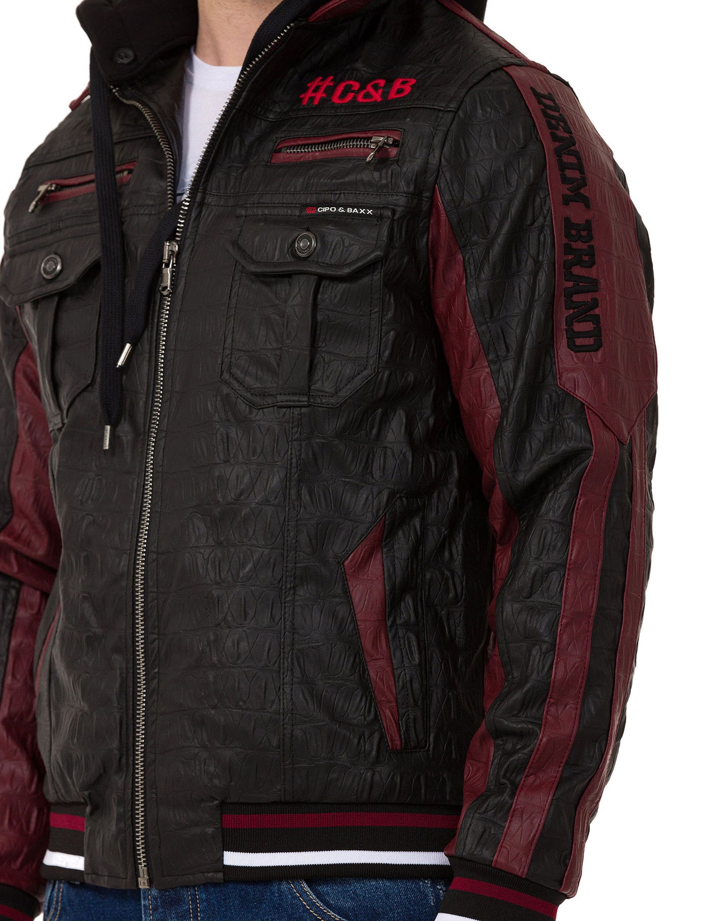 Cipo & Baxx ENZO Herren Biker Leder Jacke CJ284