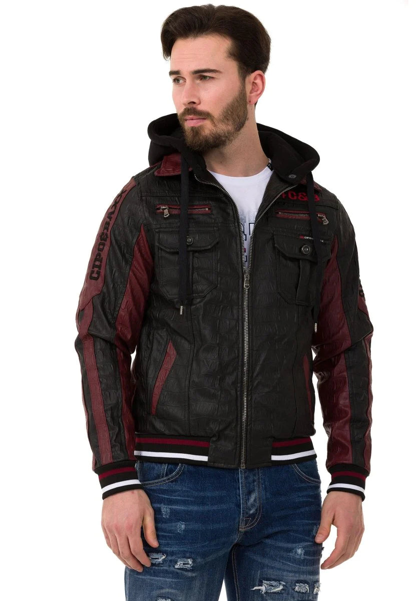 Cipo &amp; Baxx ENZO Men's Biker Leather Jacket CJ284