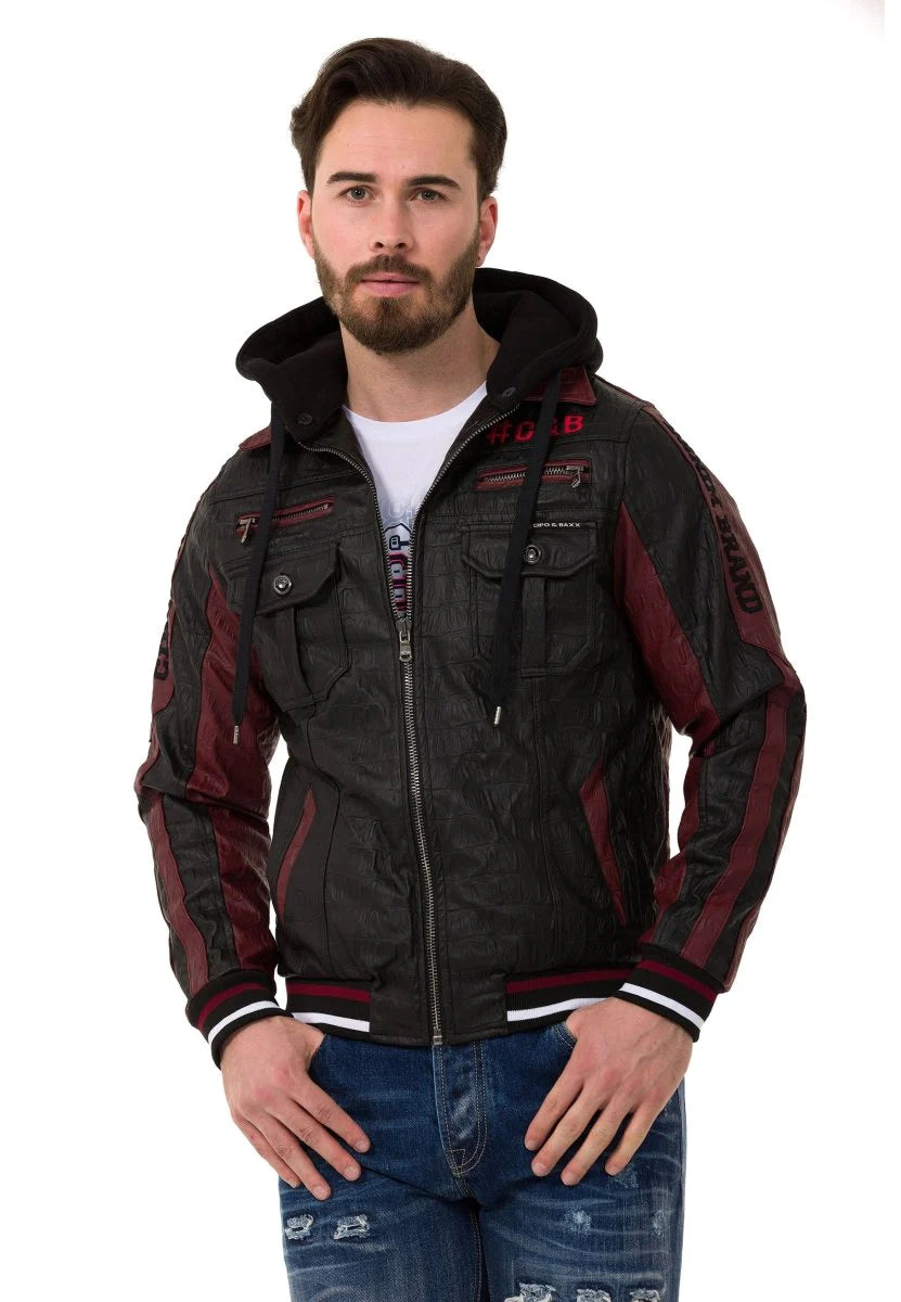 Cipo &amp; Baxx ENZO Men's Biker Leather Jacket CJ284