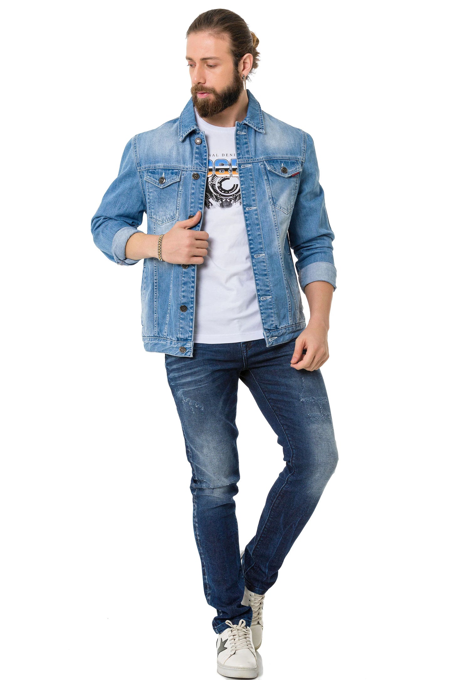 Cipo &amp; Baxx ROB Men's Jeans Jacket Denim CJ289