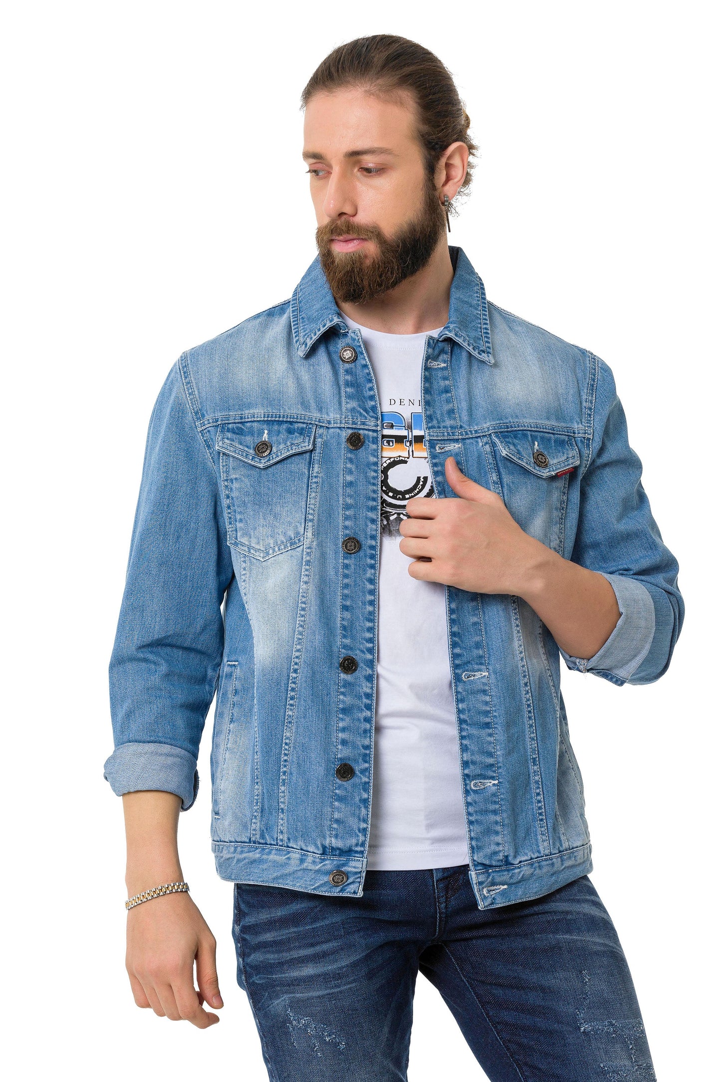 Cipo &amp; Baxx ROB Men's Jeans Jacket Denim CJ289