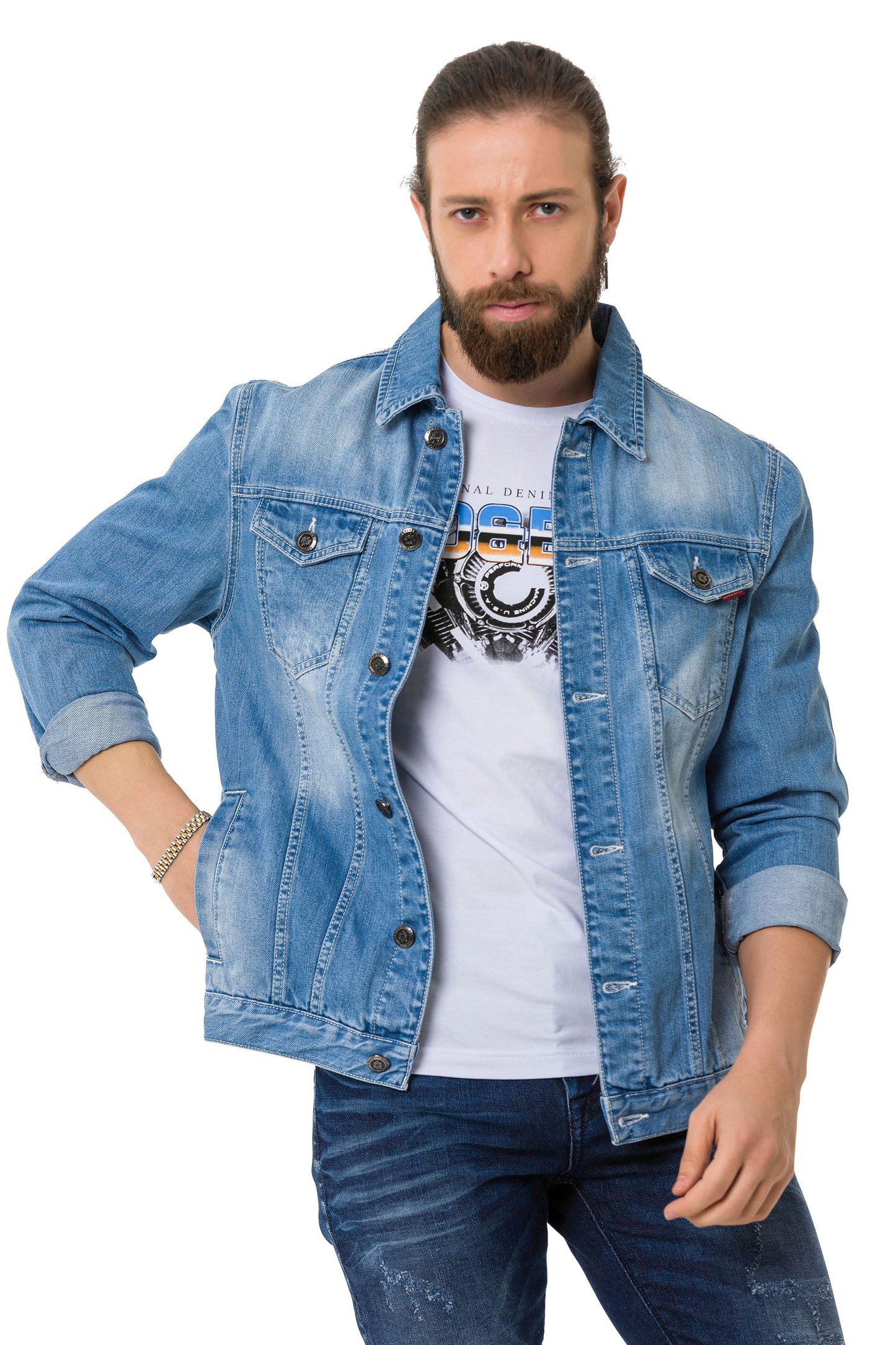 Cipo &amp; Baxx ROB Men's Jeans Jacket Denim CJ289