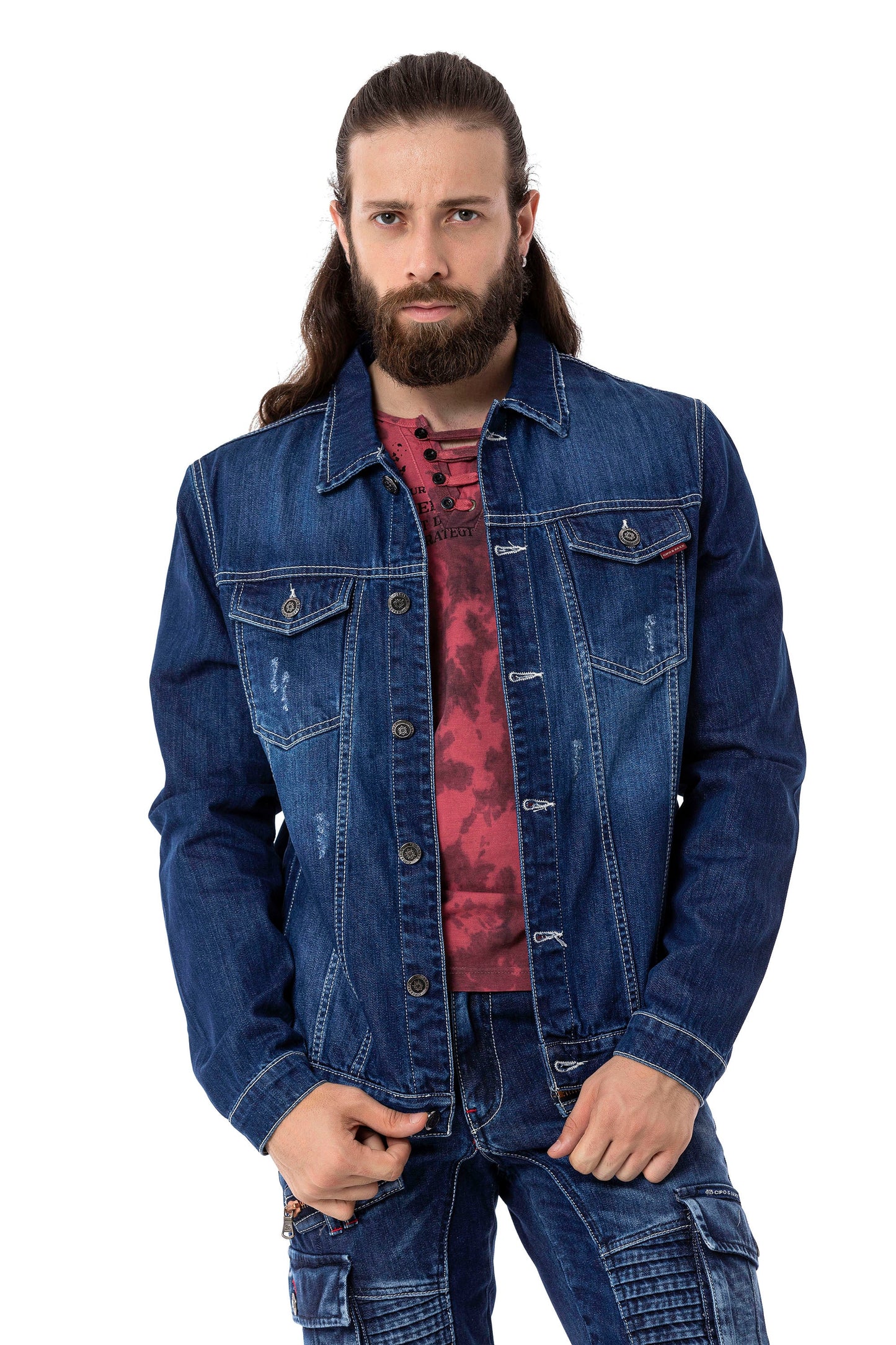 Cipo &amp; Baxx ROB Men's Jeans Jacket Denim CJ289