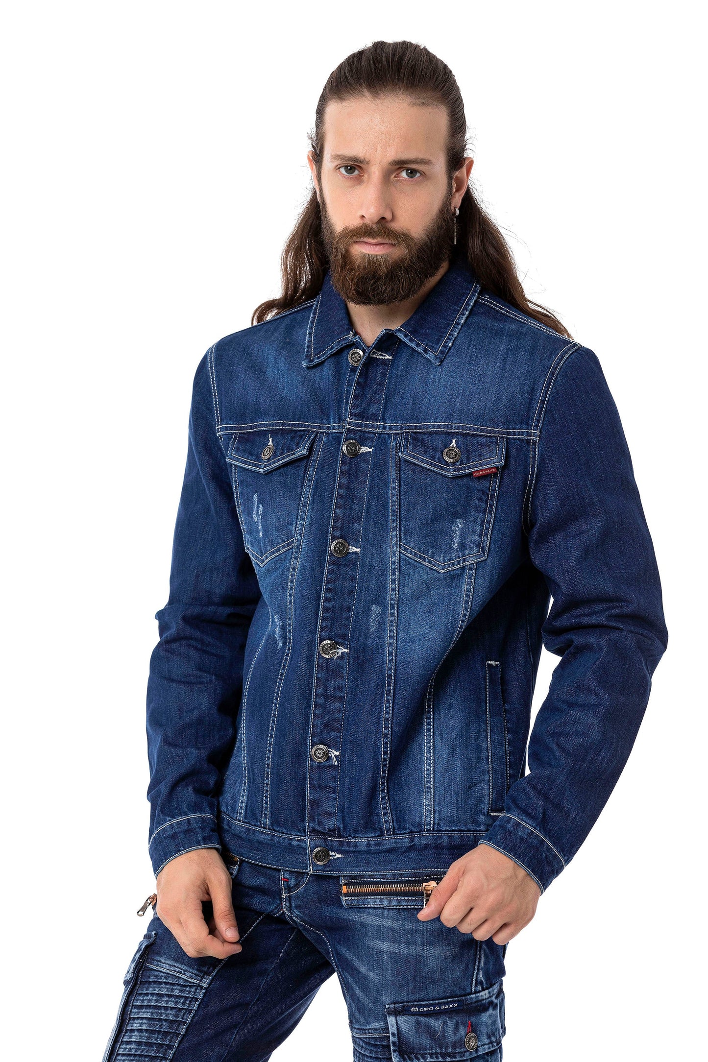 Cipo &amp; Baxx ROB Men's Jeans Jacket Denim CJ289