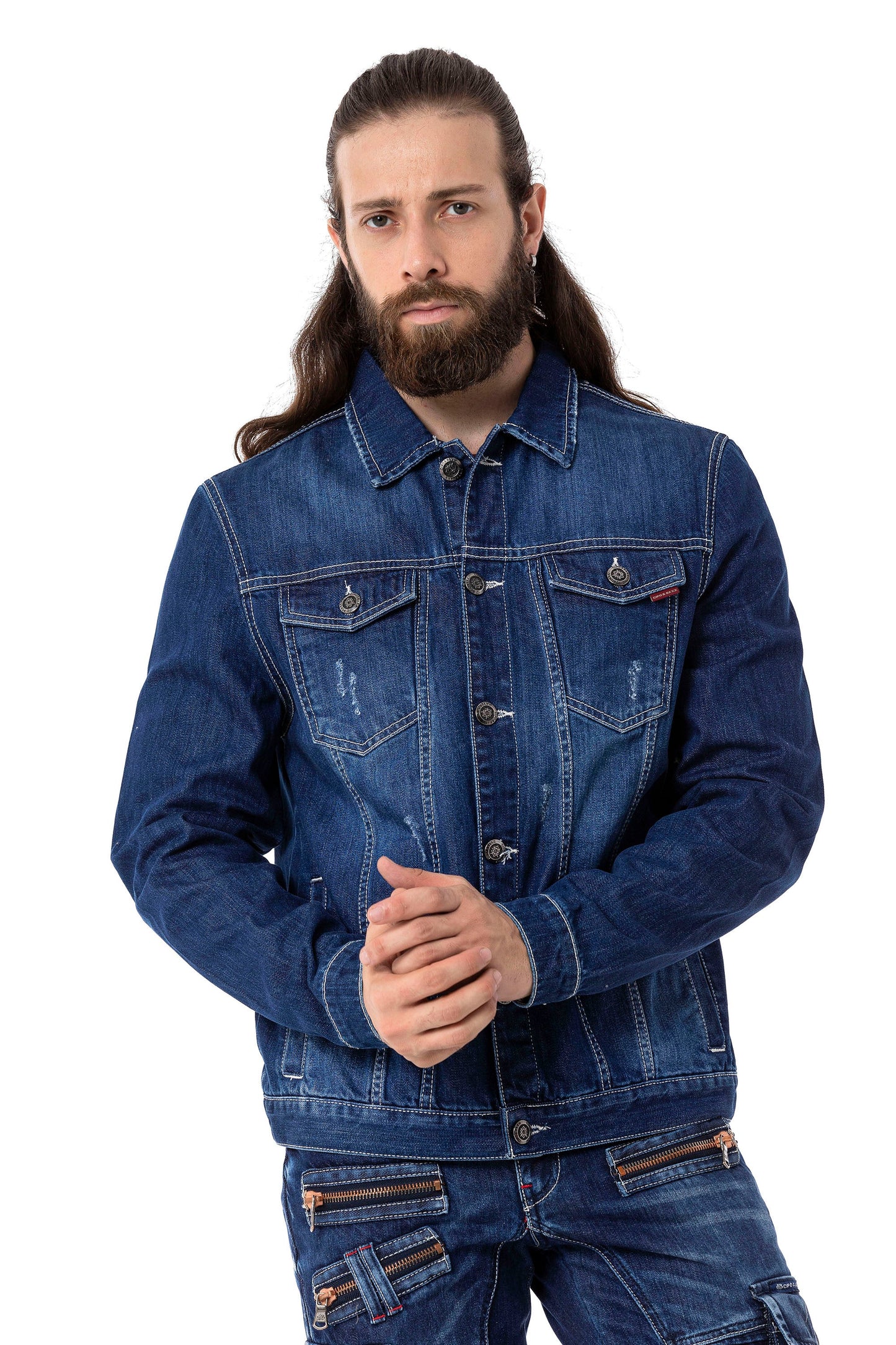 Cipo &amp; Baxx ROB Men's Jeans Jacket Denim CJ289