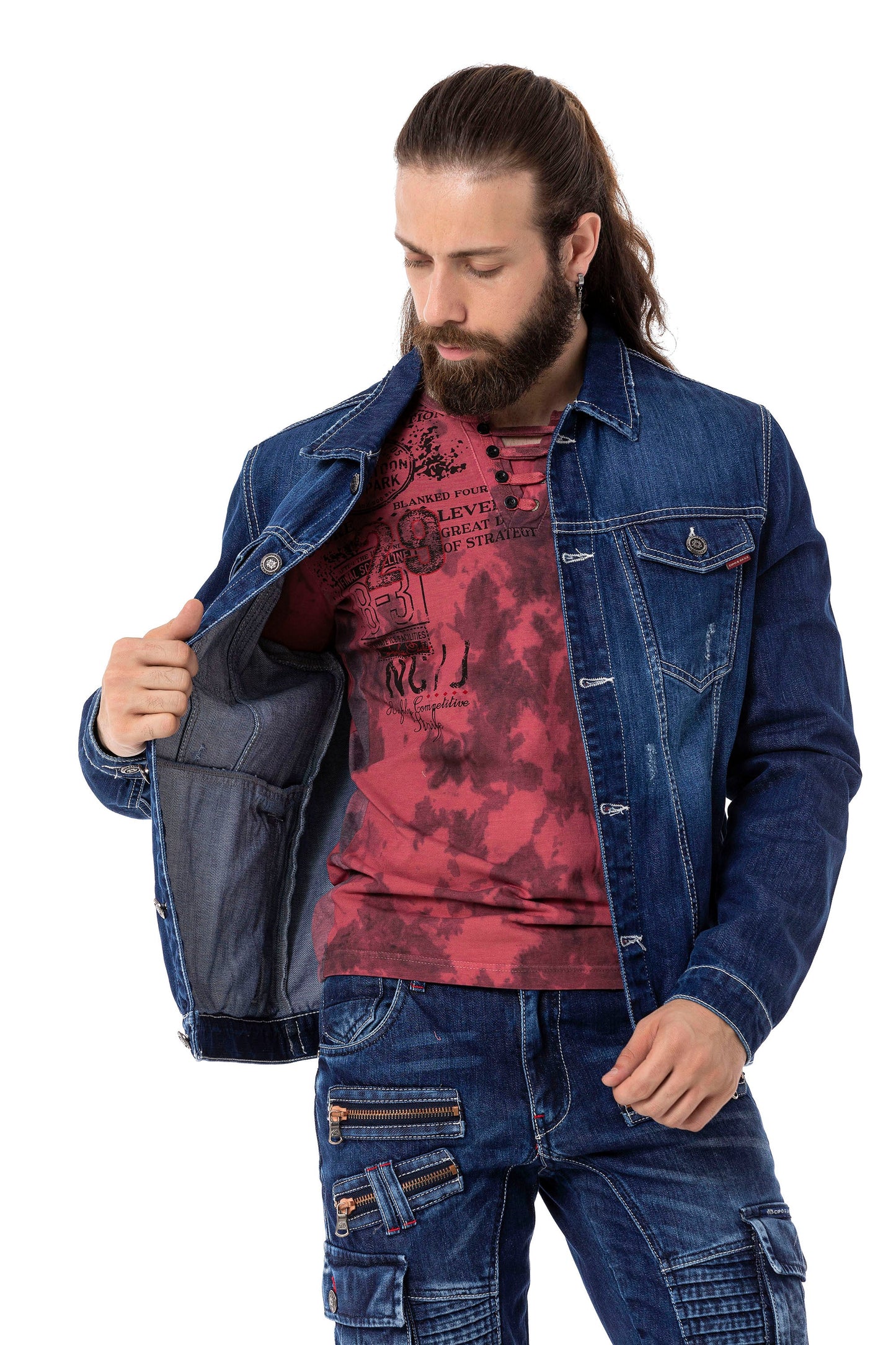 Cipo &amp; Baxx ROB Men's Jeans Jacket Denim CJ289