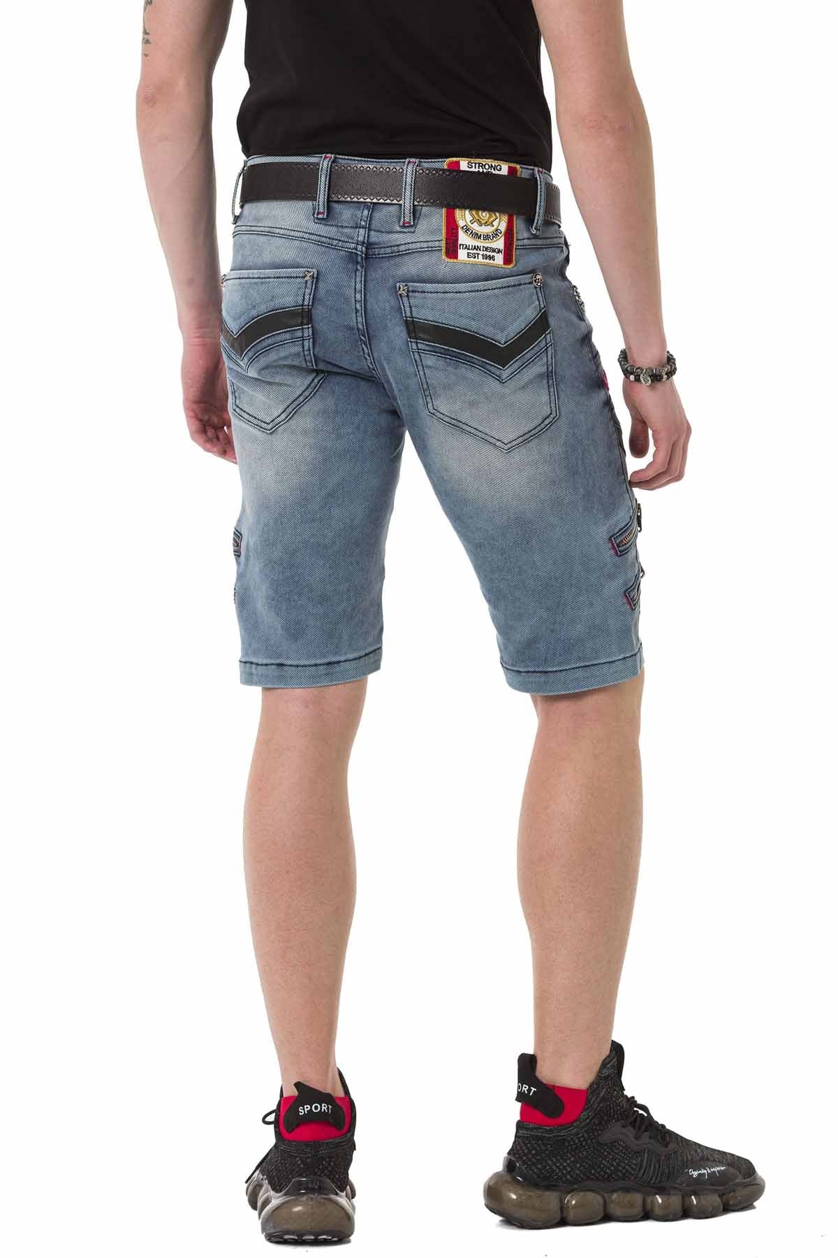 Cipo &amp; Baxx LUCA men's short jeans denim CK259