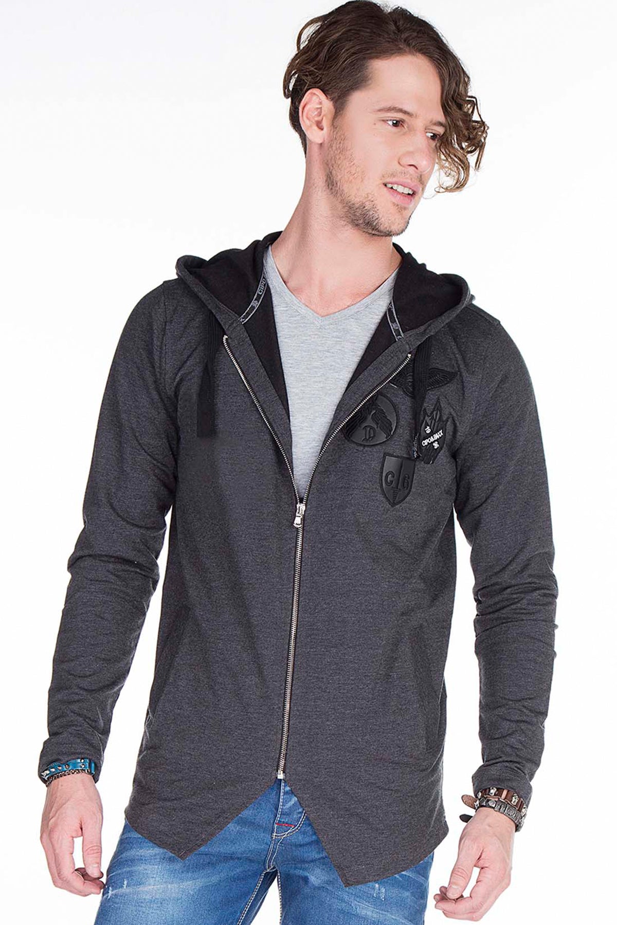 Cipo &amp; Baxx BENOIT men's hooded sweatshirt jacket CL238