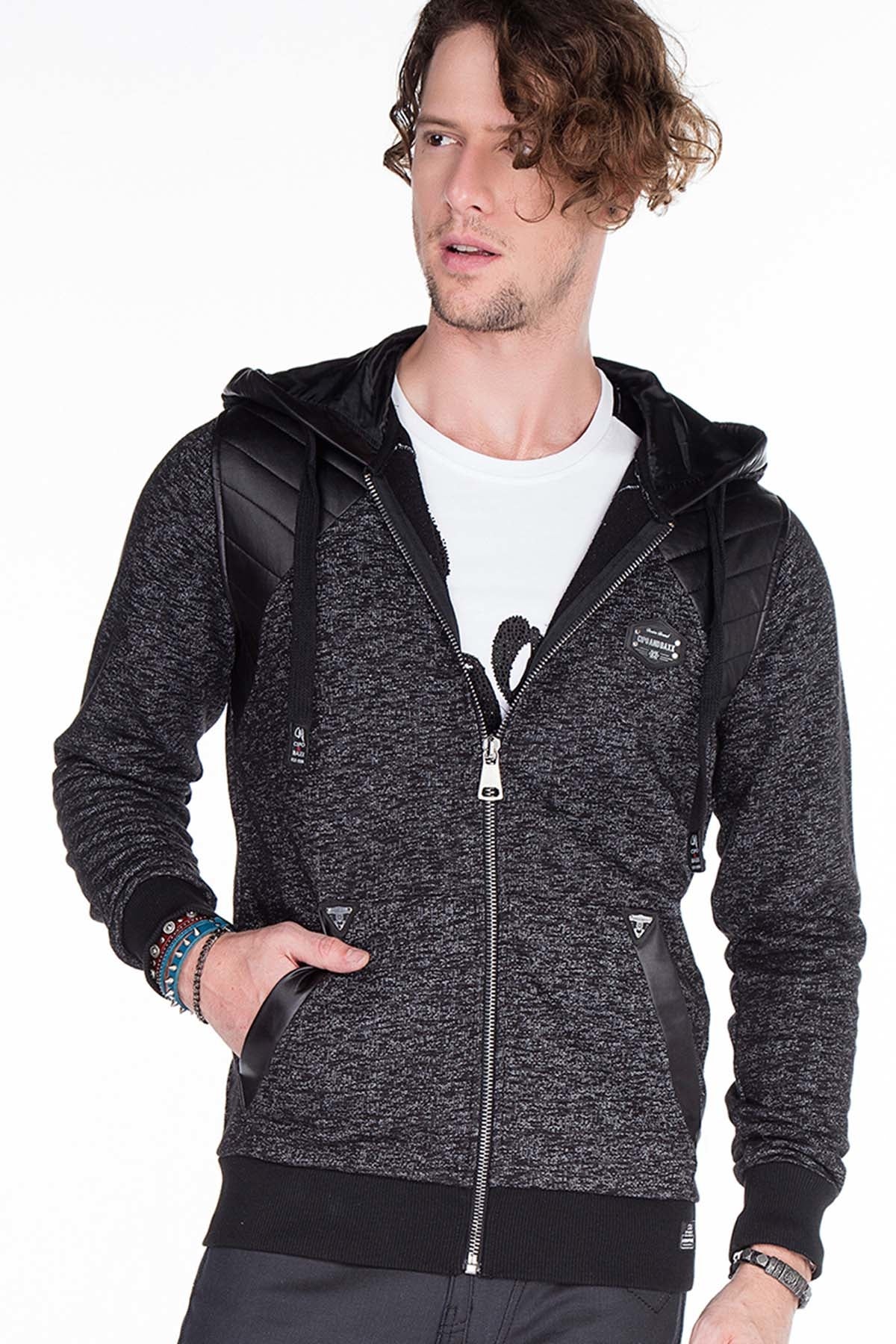 Cipo &amp; Baxx ROGER men's hooded sweatshirt jacket CL251