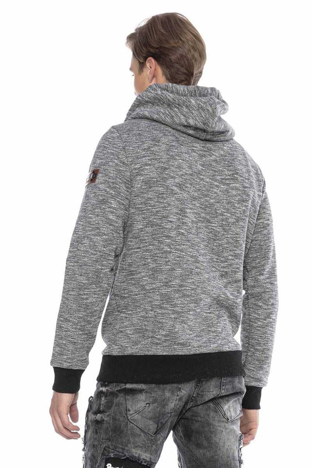 Cipo & Baxx OLIVER Herren Kapuzen Sweatshirt mit Schalkragen CL425