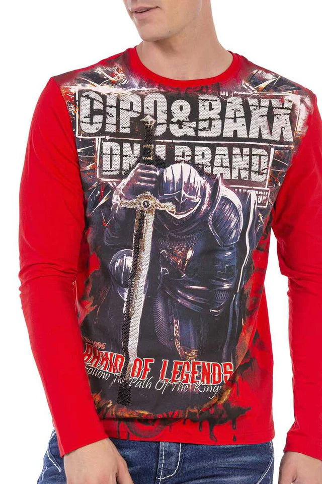 Cipo & Baxx RAMON Herren Shirt red CL452