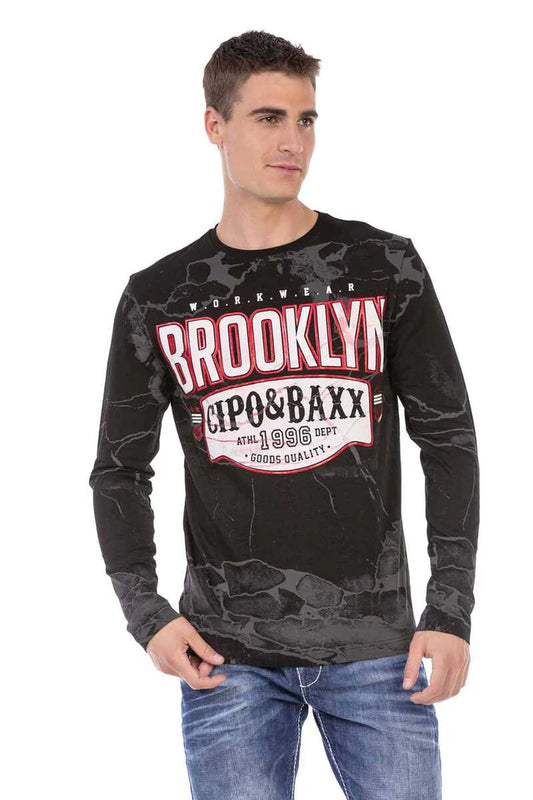 Cipo &amp; Baxx BROOKLYN men's shirt black CL487