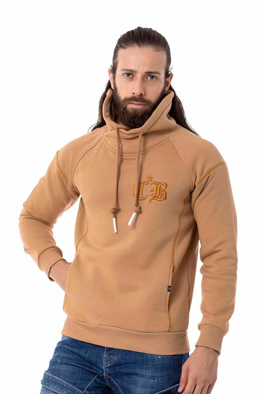 Cipo &amp; Baxx FABIO Men's Hooded Sweatshirt CL529 Brown