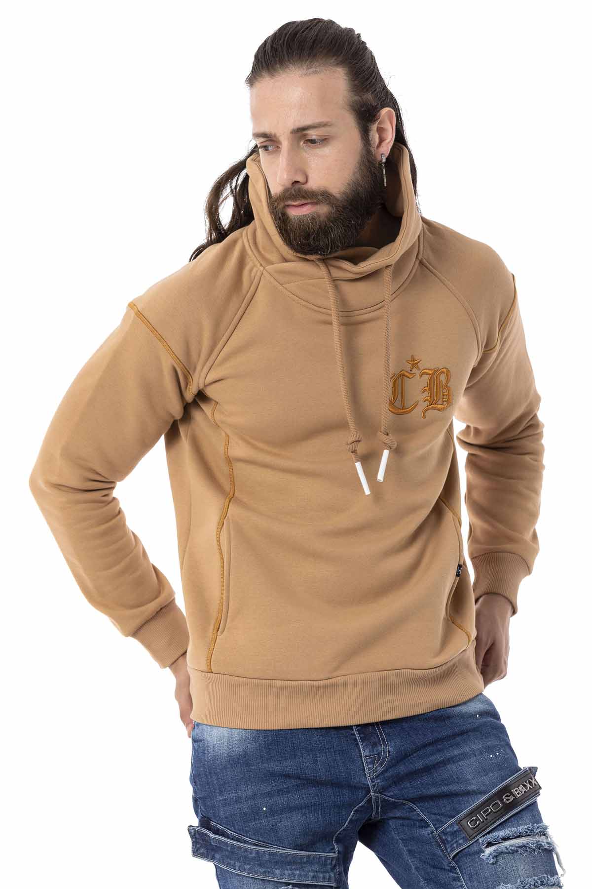 Cipo & Baxx FABIO Herren Kapuzen Sweatshirt CL529 Brown