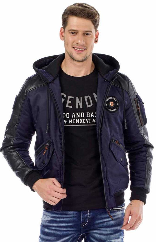 Cipo & Baxx PERM Herren Bomberjacke Kapuze CM134