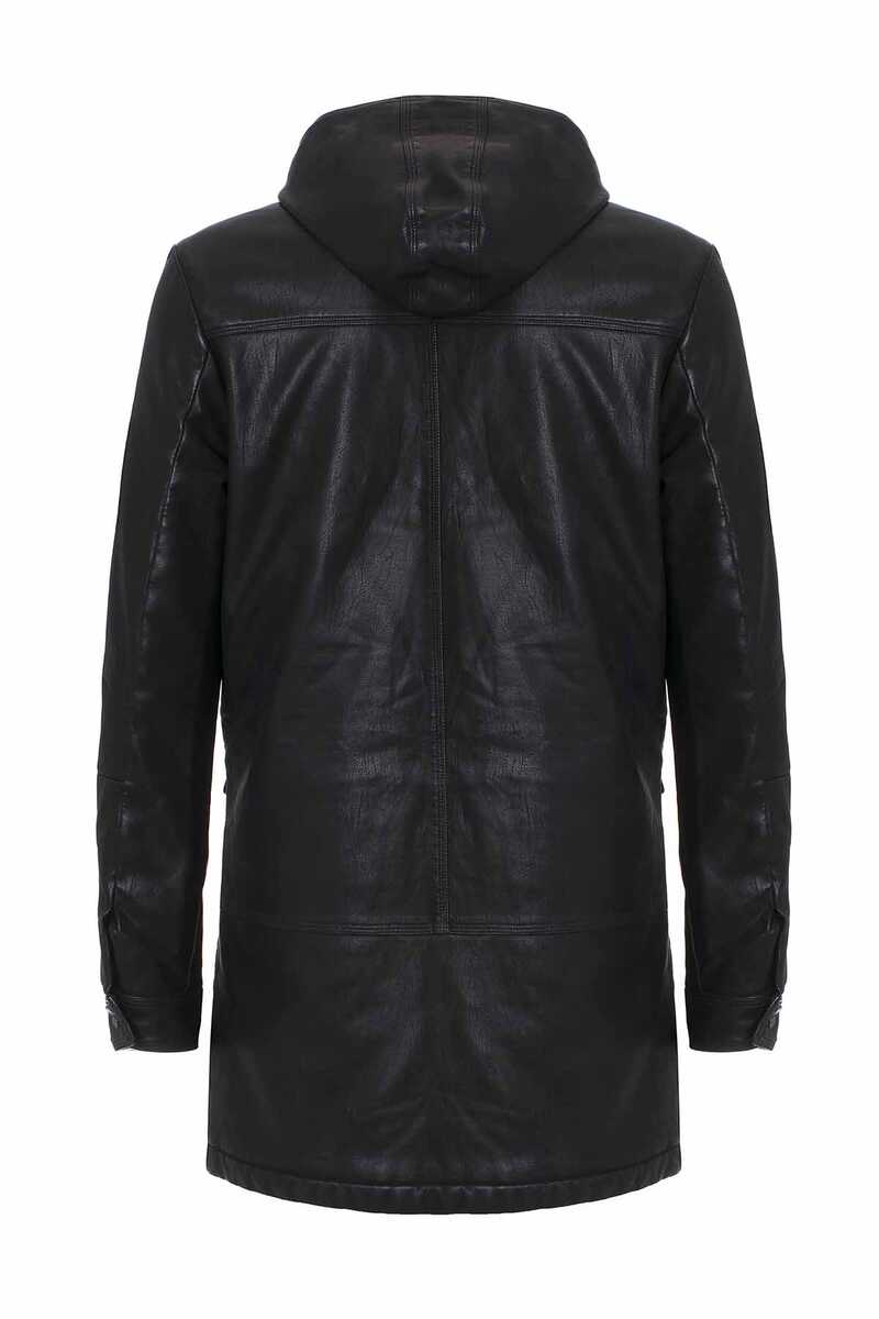 Cipo &amp; Baxx BLACKNESS men's leather coat CM148