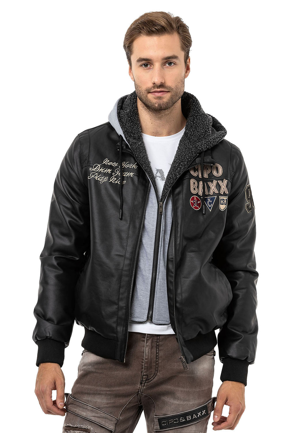 Cipo &amp; Baxx BLACKPOOL Men's Jeans Jacket Vest Denim CJ155